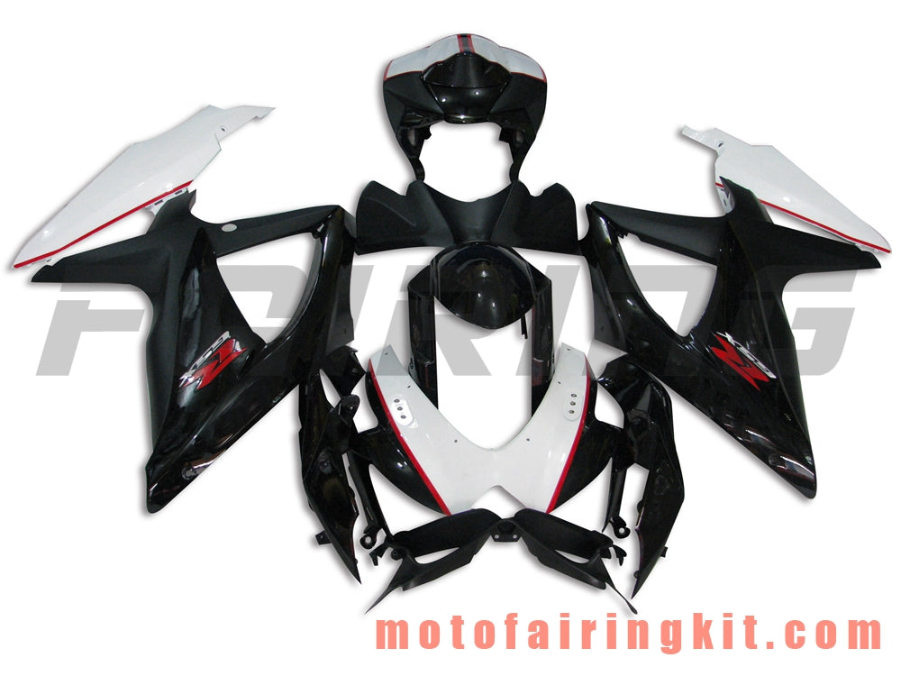 Fairing Kits Fit for GSX-R750 GSX-R600 K8 2008 2009 2010 GSXR 600 750 Plastic ABS Injection Mold Complete Motorcycle Body Aftermarket Bodywork Frame (Black & White) B035