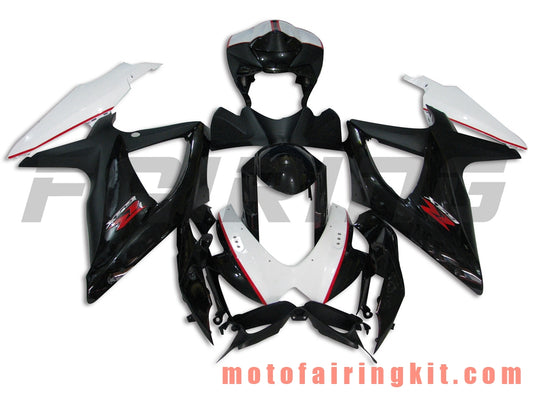 Kits de carenado aptos para GSX-R750 GSX-R600 K8 2008 2009 2010 GSXR 600 750 Molde de inyección de plástico ABS Carrocería completa para motocicleta Marco de carrocería de posventa (blanco y negro) B035