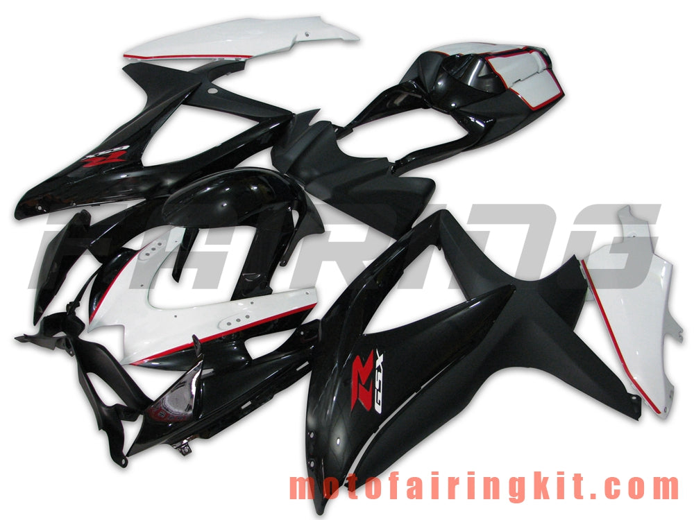 Kits de carenado aptos para GSX-R750 GSX-R600 K8 2008 2009 2010 GSXR 600 750 Molde de inyección de plástico ABS Carrocería completa para motocicleta Marco de carrocería de posventa (blanco y negro) B035