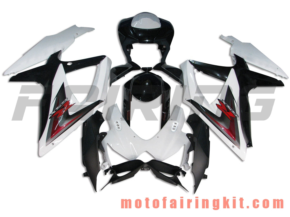 Fairing Kits Fit for GSX-R750 GSX-R600 K8 2008 2009 2010 GSXR 600 750 Plastic ABS Injection Mold Complete Motorcycle Body Aftermarket Bodywork Frame (White & Black) B039