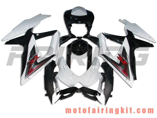 Kits de carenado aptos para GSX-R750 GSX-R600 K8 2008 2009 2010 GSXR 600 750 Molde de inyección de plástico ABS Carrocería completa para motocicleta Marco de carrocería de posventa (blanco y negro) B039