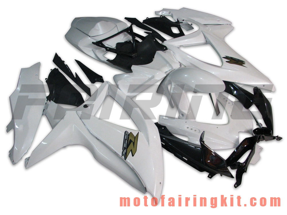 Fairing Kits Fit for GSX-R750 GSX-R600 K8 2008 2009 2010 GSXR 600 750 Plastic ABS Injection Mold Complete Motorcycle Body Aftermarket Bodywork Frame (White & Black) B042