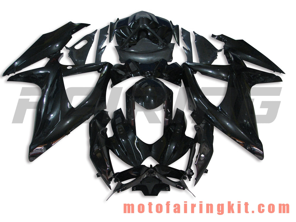 Kits de carenado aptos para GSX-R750 GSX-R600 K8 2008 2009 2010 GSXR 600 750 Molde de inyección de plástico ABS Carrocería completa para motocicleta Marco de carrocería de posventa (negro) B043