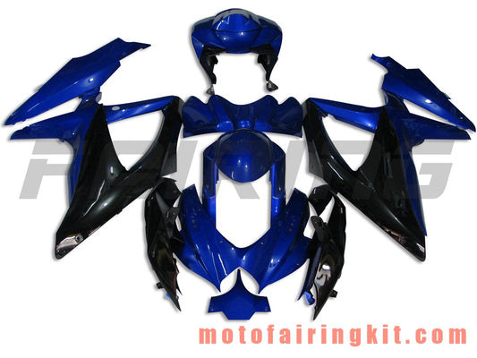 Kits de carenado aptos para GSX-R750 GSX-R600 K8 2008 2009 2010 GSXR 600 750 Molde de inyección de plástico ABS Carrocería completa para motocicleta Marco de carrocería de posventa (azul y negro) B045