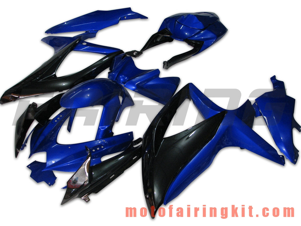 フェアリングキット GSX-R750 GSX-R600 K8 2008 2009 2010 GSXR 600 750 プラスチック ABS 射出成型 完全なオートバイボディ アフターマーケットボディワークフレーム (ブルー &amp; ブラック) B045