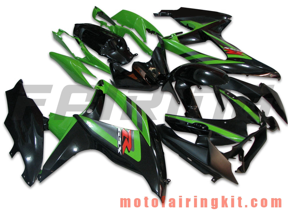 フェアリングキット GSX-R750 GSX-R600 K8 2008 2009 2010 GSXR 600 750 プラスチック ABS 射出成型 完全なオートバイボディ アフターマーケットボディワークフレーム (グリーン &amp; ブラック) B049