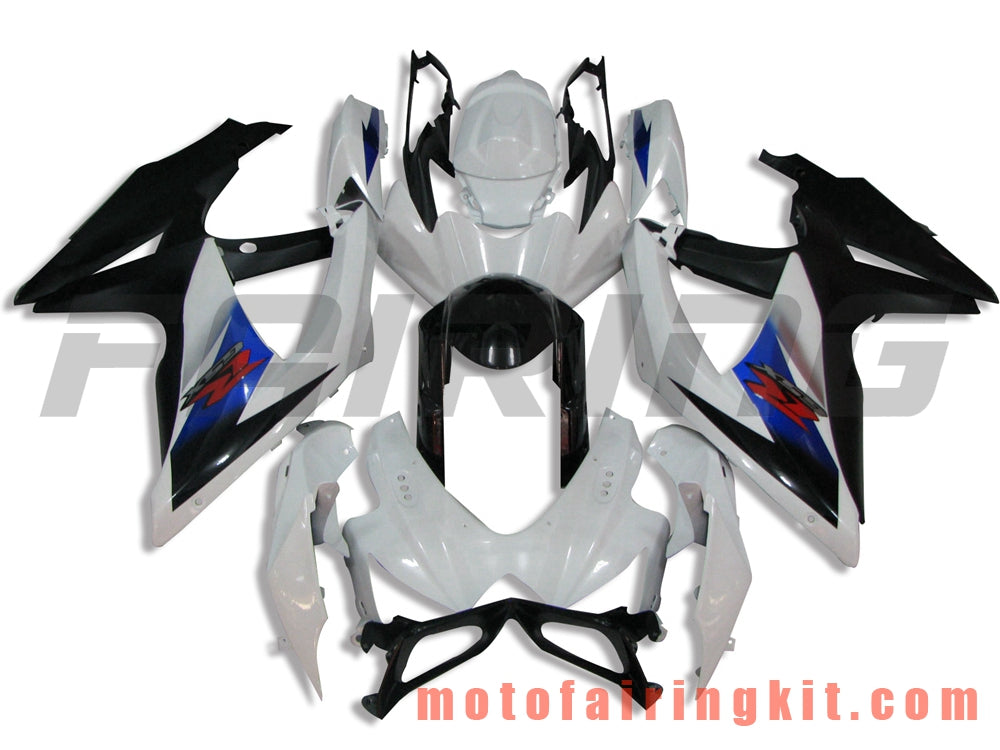 Fairing Kits Fit for GSX-R750 GSX-R600 K8 2008 2009 2010 GSXR 600 750 Plastic ABS Injection Mold Complete Motorcycle Body Aftermarket Bodywork Frame (White & Black) B051