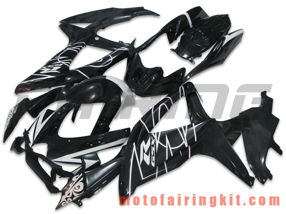 Fairing Kits Fit for GSX-R750 GSX-R600 K8 2008 2009 2010 GSXR 600 750 Plastic ABS Injection Mold Complete Motorcycle Body Aftermarket Bodywork Frame (Black & White) B055