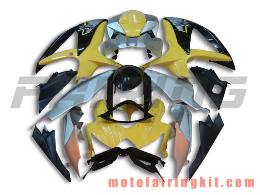 Fairing Kits Fit for GSX-R750 GSX-R600 K8 2008 2009 2010 GSXR 600 750 Plastic ABS Injection Mold Complete Motorcycle Body Aftermarket Bodywork Frame (Yellow & Silver) B057