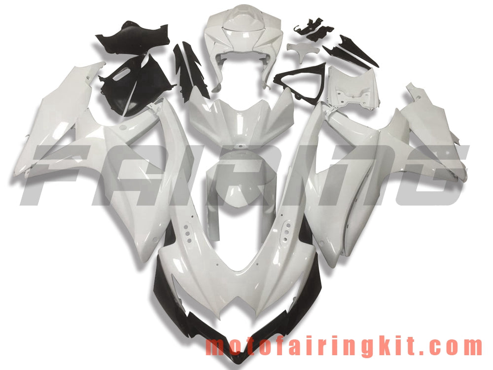 Fairing Kits Fit for GSX-R750 GSX-R600 K8 2008 2009 2010 GSXR 600 750 Plastic ABS Injection Mold Complete Motorcycle Body Aftermarket Bodywork Frame (White) B066