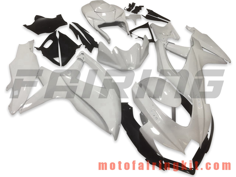 Fairing Kits Fit for GSX-R750 GSX-R600 K8 2008 2009 2010 GSXR 600 750 Plastic ABS Injection Mold Complete Motorcycle Body Aftermarket Bodywork Frame (White) B066