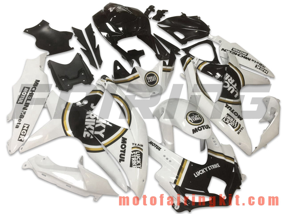 Kits de carenado aptos para GSX-R750 GSX-R600 K8 2008 2009 2010 GSXR 600 750 Molde de inyección de plástico ABS Carrocería completa para motocicleta Marco de carrocería de posventa (blanco y negro) B068