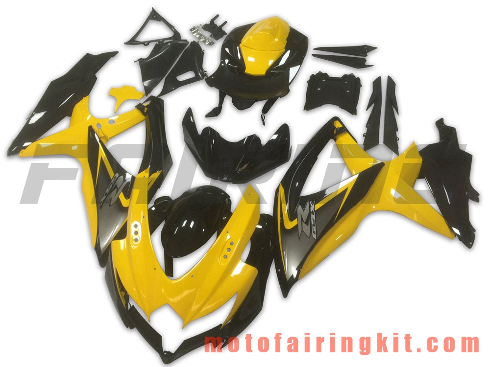 Fairing Kits Fit for GSX-R750 GSX-R600 K8 2008 2009 2010 GSXR 600 750 Plastic ABS Injection Mold Complete Motorcycle Body Aftermarket Bodywork Frame (Yellow & Black) B069