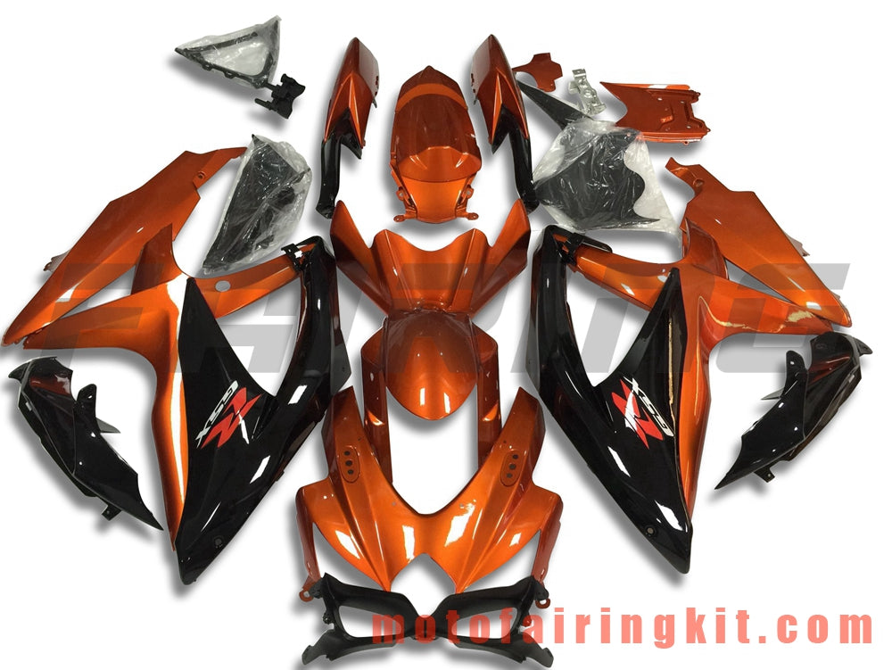 Fairing Kits Fit for GSX-R750 GSX-R600 K8 2008 2009 2010 GSXR 600 750 Plastic ABS Injection Mold Complete Motorcycle Body Aftermarket Bodywork Frame (Orange & Black) B072