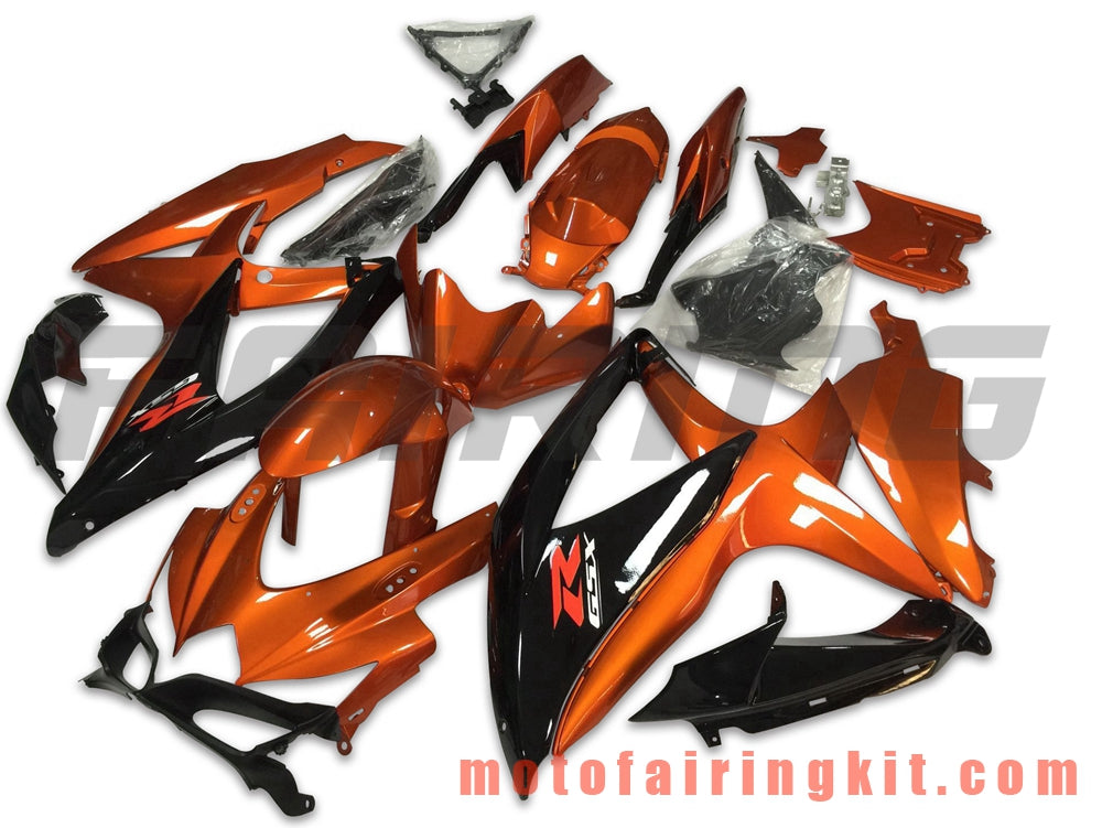 Kits de carenado aptos para GSX-R750 GSX-R600 K8 2008 2009 2010 GSXR 600 750 Molde de inyección de plástico ABS Carrocería completa para motocicleta Marco de carrocería de posventa (naranja y negro) B072