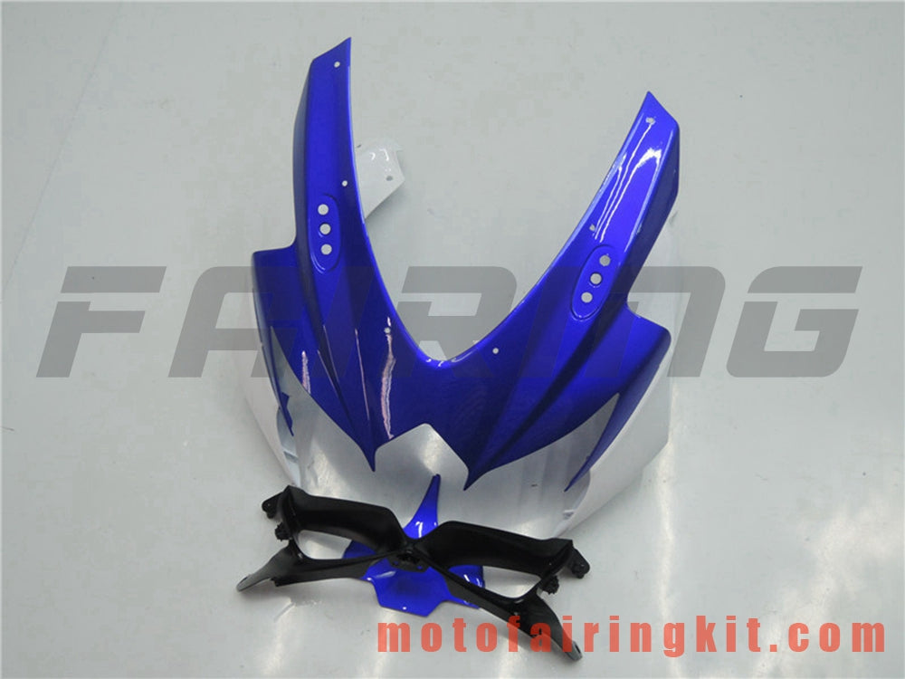 フェアリングキット GSX-R750 GSX-R600 K8 2008 2009 2010 GSXR 600 750 プラスチック ABS 射出成形 完全なオートバイボディ アフターマーケットボディワークフレーム (ブルー &amp; ホワイト) B073