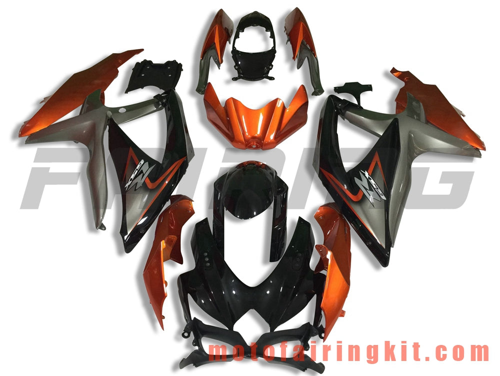 Fairing Kits Fit for GSX-R750 GSX-R600 K8 2008 2009 2010 GSXR 600 750 Plastic ABS Injection Mold Complete Motorcycle Body Aftermarket Bodywork Frame (Orange & Black) B077