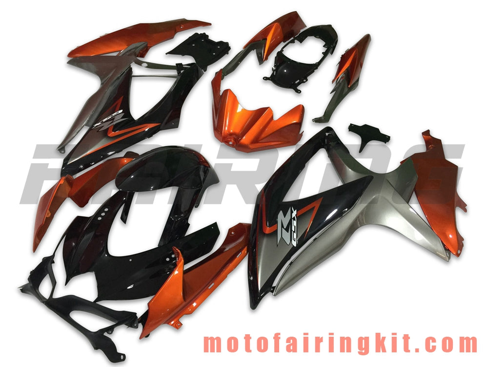 Kits de carenado aptos para GSX-R750 GSX-R600 K8 2008 2009 2010 GSXR 600 750 Molde de inyección de plástico ABS Carrocería completa para motocicleta Marco de carrocería de posventa (naranja y negro) B077