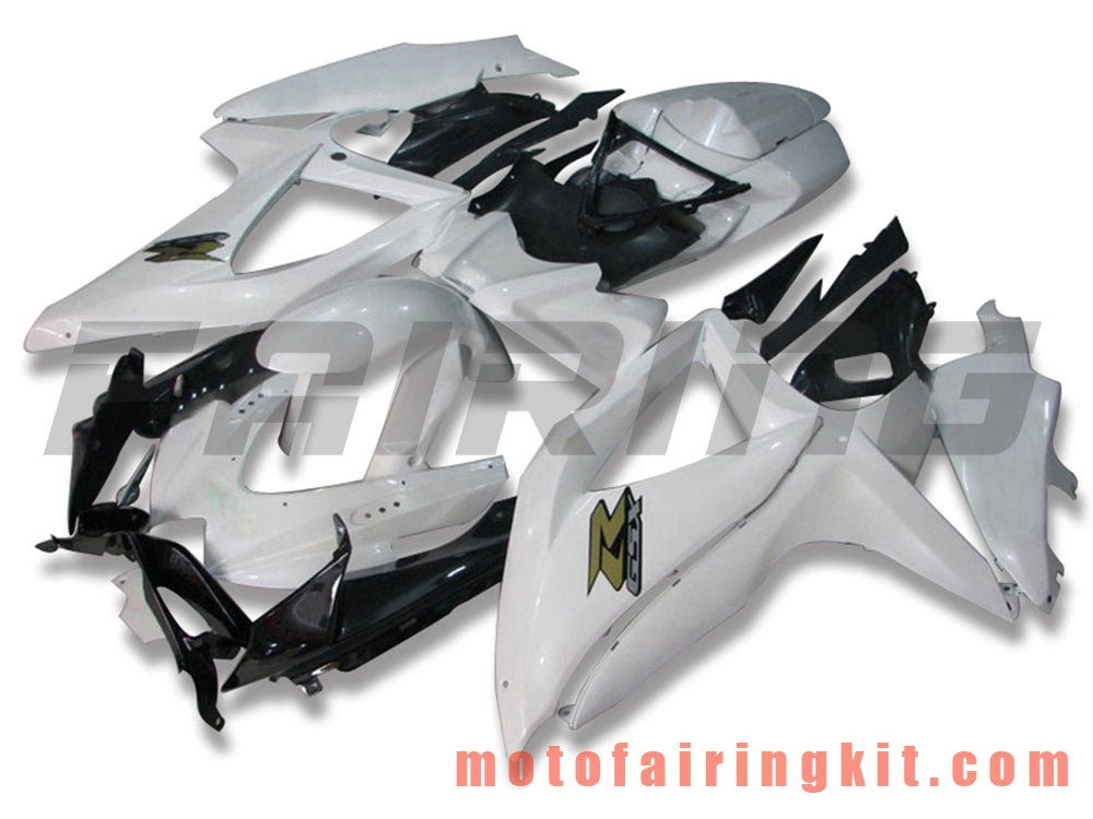 Fairing Kits Fit for GSX-R750 GSX-R600 K8 2008 2009 2010 GSXR 600 750 Plastic ABS Injection Mold Complete Motorcycle Body Aftermarket Bodywork Frame (White & Black) B083