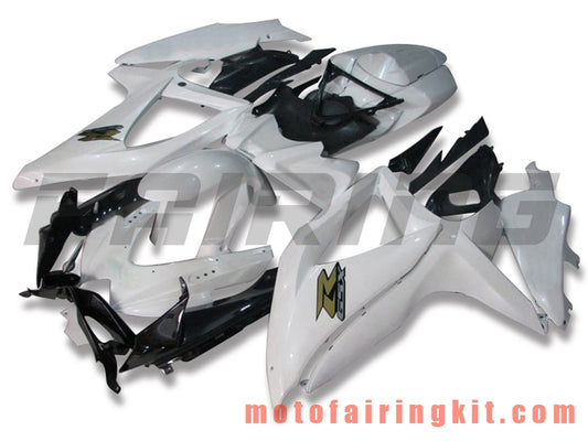 フェアリングキット GSX-R750 GSX-R600 K8 2008 2009 2010 GSXR 600 750 プラスチック ABS 射出成形 完全なオートバイボディ アフターマーケットボディワークフレーム (ホワイト &amp; ブラック) B083