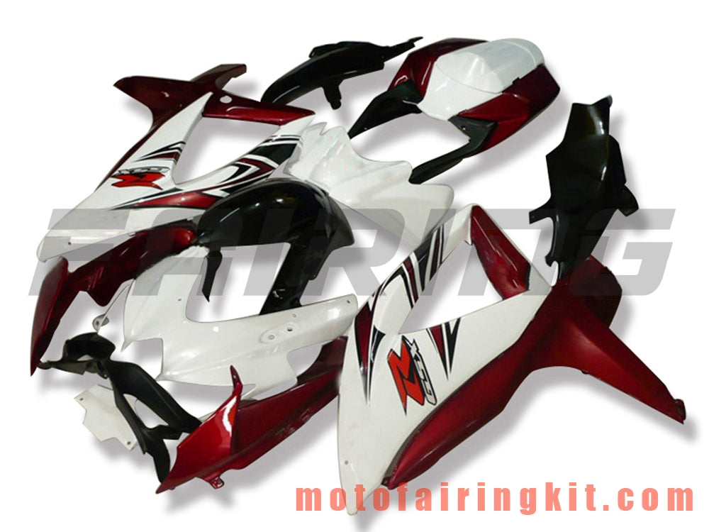 Kits de carenado aptos para GSX-R750 GSX-R600 K8 2008 2009 2010 GSXR 600 750 Molde de inyección de plástico ABS Carrocería completa para motocicleta Marco de carrocería de posventa (blanco y rojo) B086