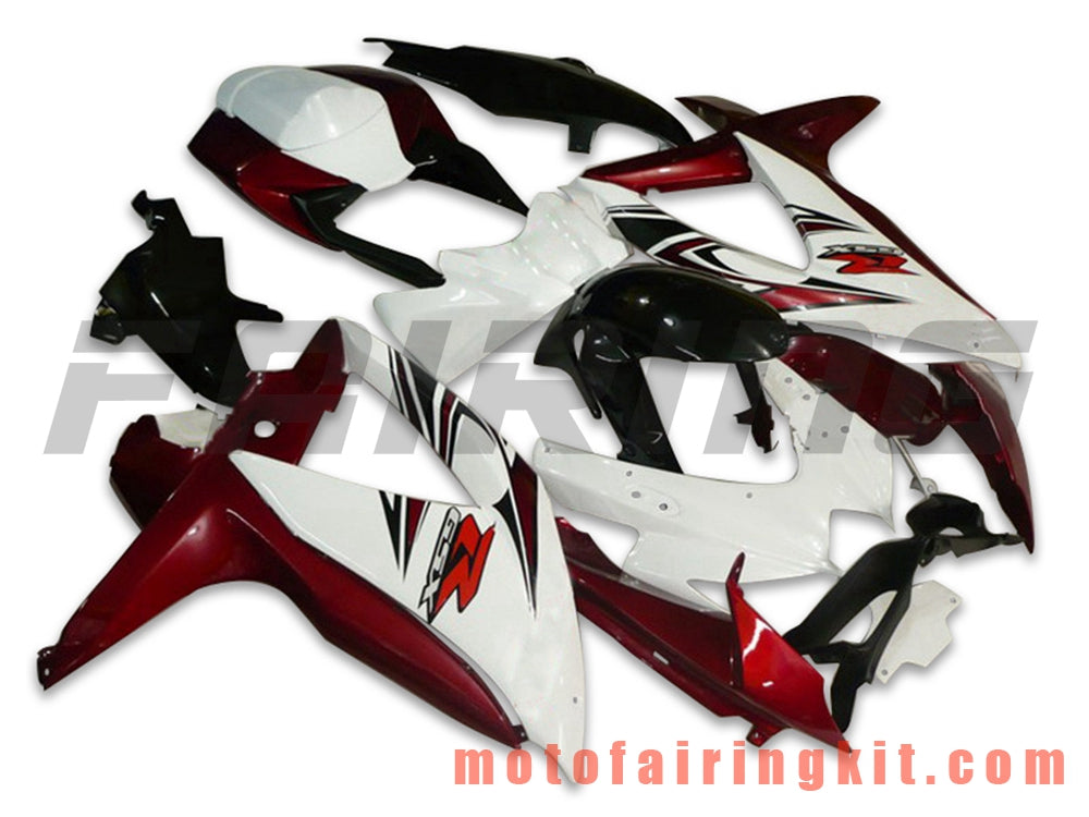 Fairing Kits Fit for GSX-R750 GSX-R600 K8 2008 2009 2010 GSXR 600 750 Plastic ABS Injection Mold Complete Motorcycle Body Aftermarket Bodywork Frame (White & Red) B086