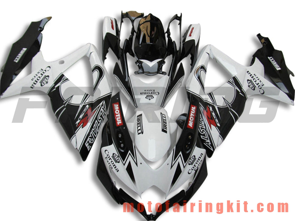 Kits de carenado aptos para GSX-R750 GSX-R600 K8 2008 2009 2010 GSXR 600 750 Molde de inyección de plástico ABS Carrocería completa para motocicleta Marco de carrocería de posventa (blanco y negro) B093