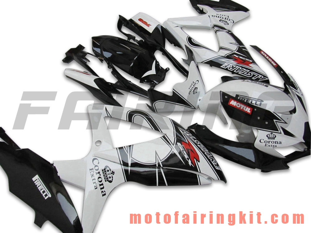 Kits de carenado aptos para GSX-R750 GSX-R600 K8 2008 2009 2010 GSXR 600 750 Molde de inyección de plástico ABS Carrocería completa para motocicleta Marco de carrocería de posventa (blanco y negro) B093