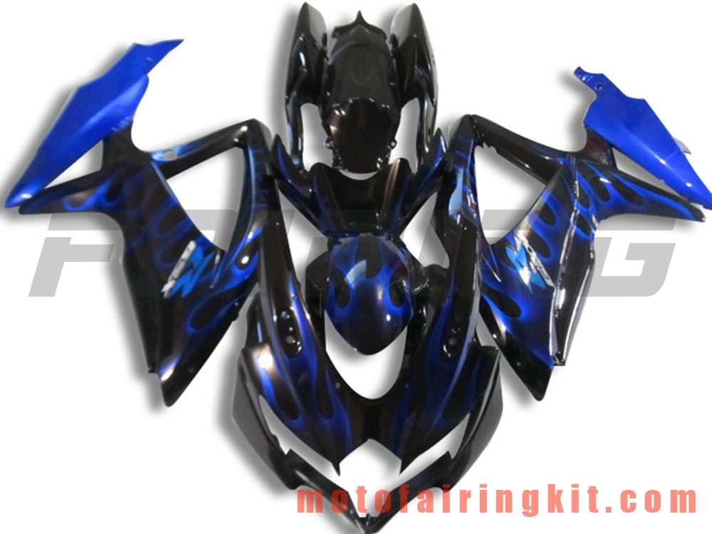 フェアリングキット GSX-R750 GSX-R600 K8 2008 2009 2010 GSXR 600 750 プラスチック ABS 射出成型 完全なオートバイボディ アフターマーケットボディワークフレーム (ブルー &amp; ブラック) B096