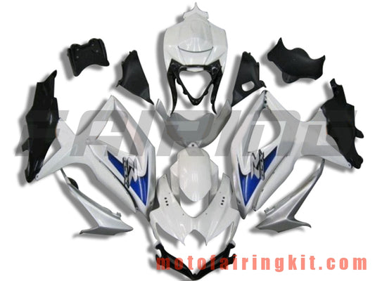 Fairing Kits Fit for GSX-R750 GSX-R600 K8 2008 2009 2010 GSXR 600 750 Plastic ABS Injection Mold Complete Motorcycle Body Aftermarket Bodywork Frame (White & Black) B098