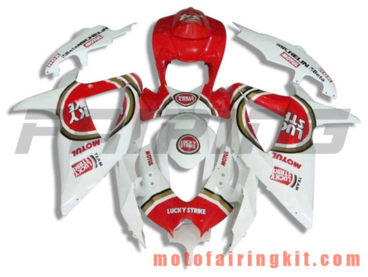 Fairing Kits Fit for GSX-R750 GSX-R600 K8 2008 2009 2010 GSXR 600 750 Plastic ABS Injection Mold Complete Motorcycle Body Aftermarket Bodywork Frame (Red & White) B100