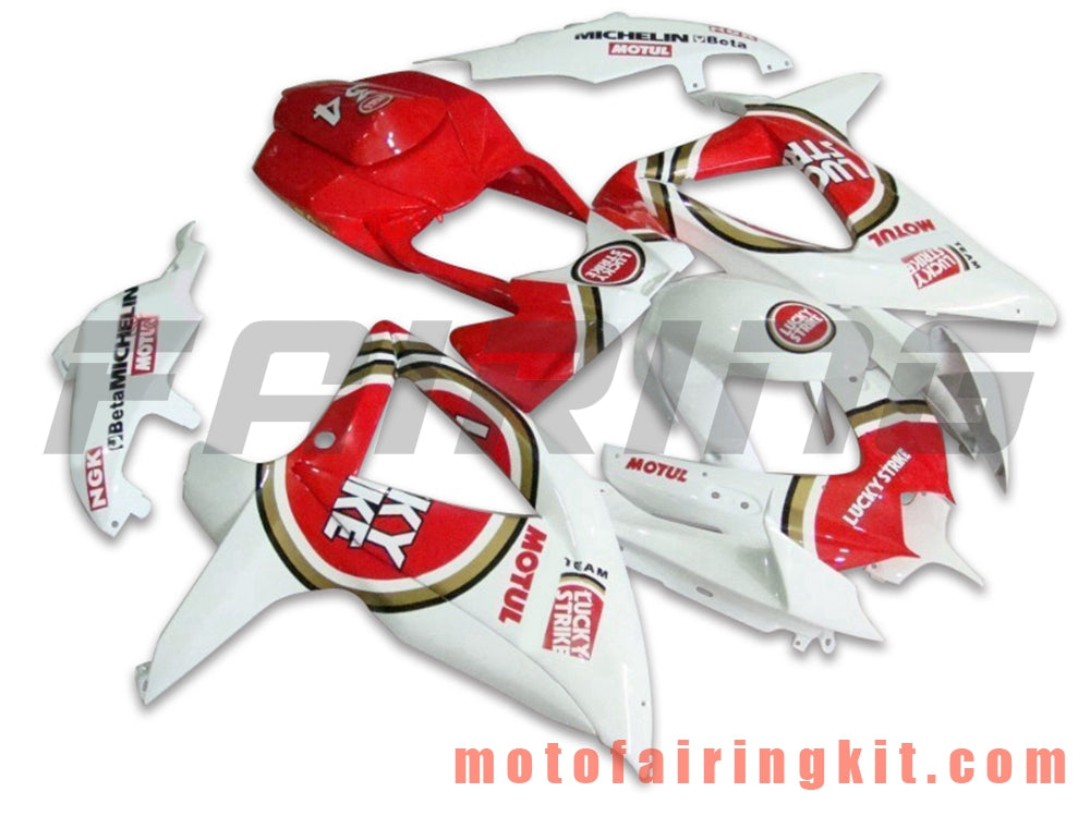 Kits de carenado aptos para GSX-R750 GSX-R600 K8 2008 2009 2010 GSXR 600 750 Molde de inyección de plástico ABS Carrocería completa para motocicleta Marco de carrocería de posventa (rojo y blanco) B100