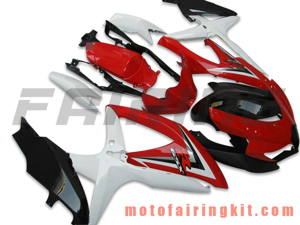 Kits de carenado aptos para GSX-R750 GSX-R600 K8 2008 2009 2010 GSXR 600 750 Molde de inyección de plástico ABS Carrocería completa para motocicleta Carrocería del mercado de accesorios Marco (rojo y blanco) B104