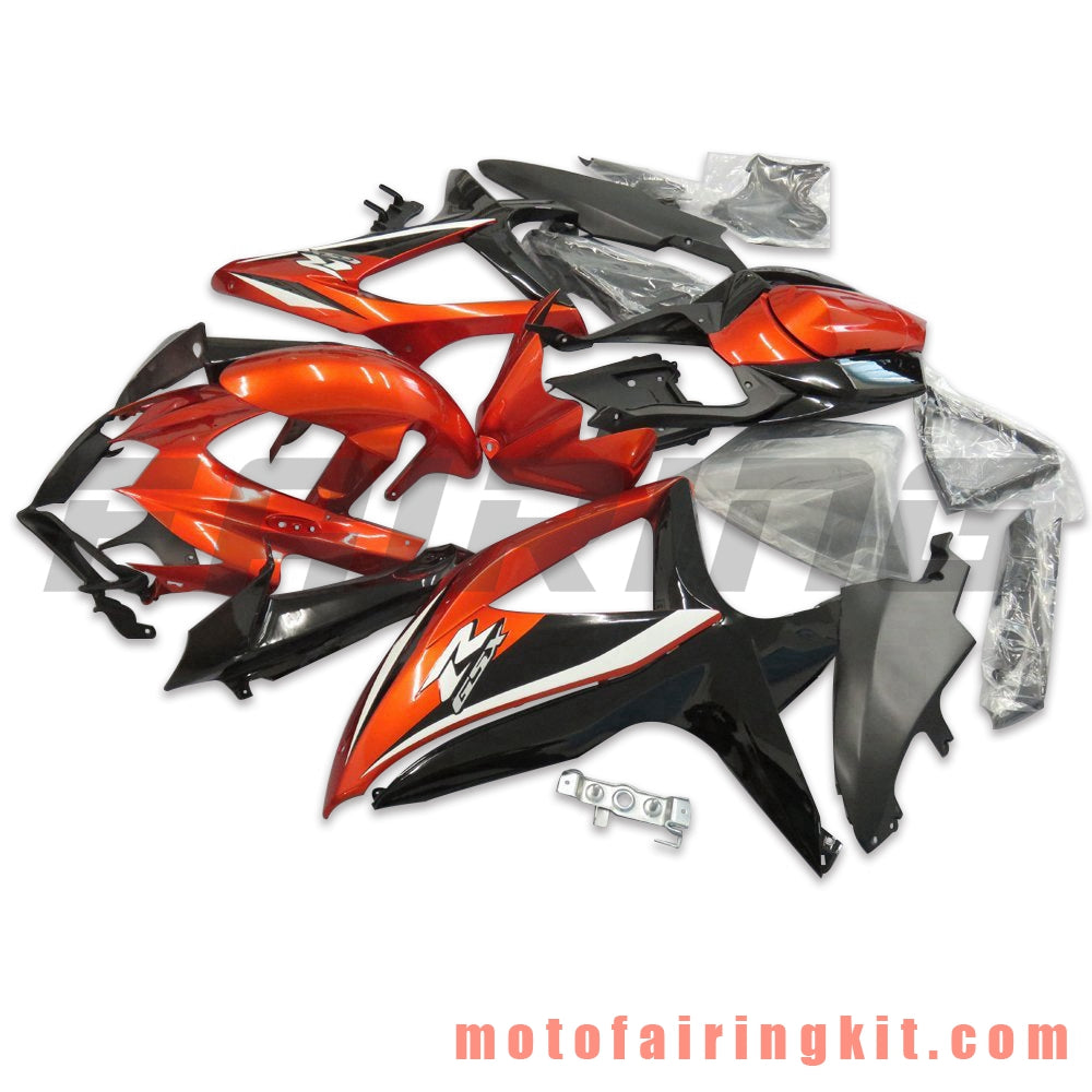 Fairing Kits Fit for GSX-R750 GSX-R600 K8 2008 2009 2010 GSXR 600 750 Plastic ABS Injection Mold Complete Motorcycle Body Aftermarket Bodywork Frame (Orange & Black) B108