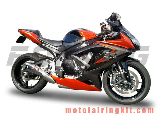 フェアリングキット GSX-R750 GSX-R600 K8 2008 2009 2010 GSXR 600 750 プラスチック ABS 射出成型 完全なオートバイボディ アフターマーケットボディワークフレーム (オレンジ &amp; ブラック) B110