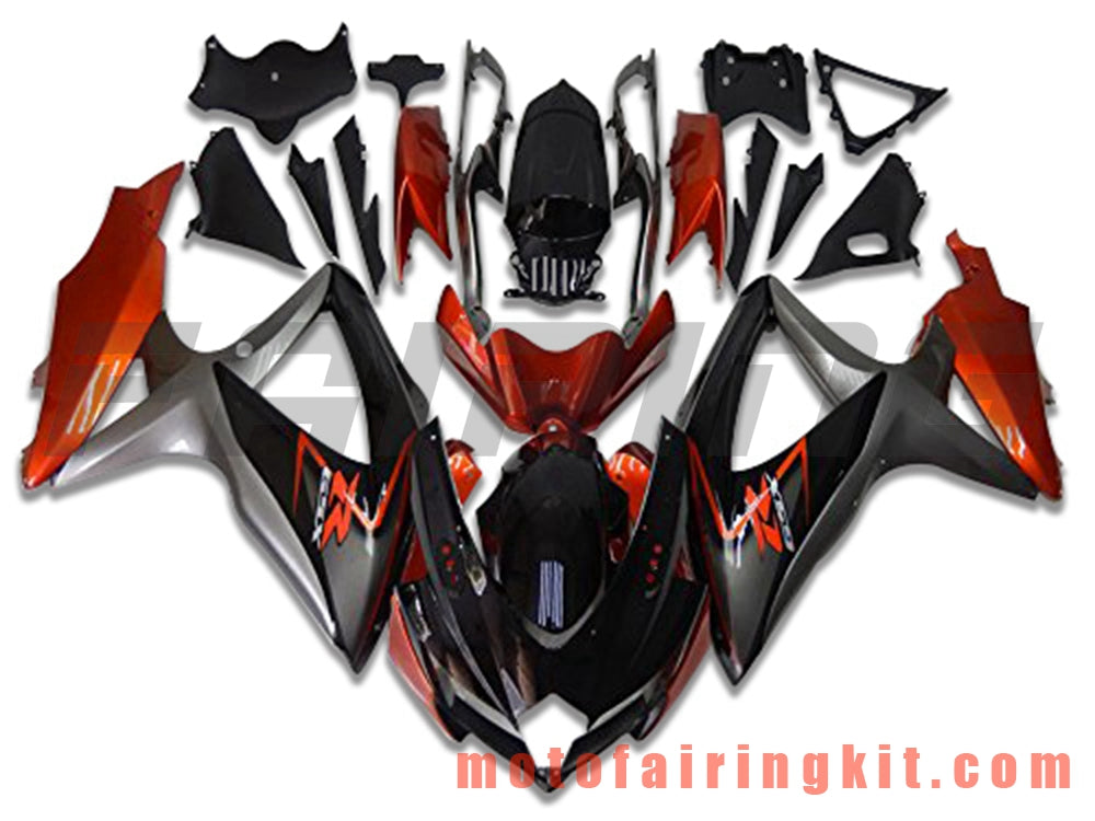 Kits de carenado aptos para GSX-R750 GSX-R600 K8 2008 2009 2010 GSXR 600 750 Molde de inyección de plástico ABS Carrocería completa para motocicleta Carrocería de posventa Marco (naranja y negro) B110