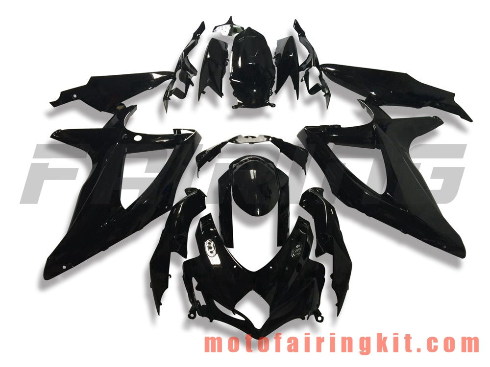 Kits de carenado aptos para GSX-R750 GSX-R600 K8 2008 2009 2010 GSXR 600 750 Molde de inyección de plástico ABS Carrocería completa para motocicleta Marco de carrocería de posventa (negro) B112