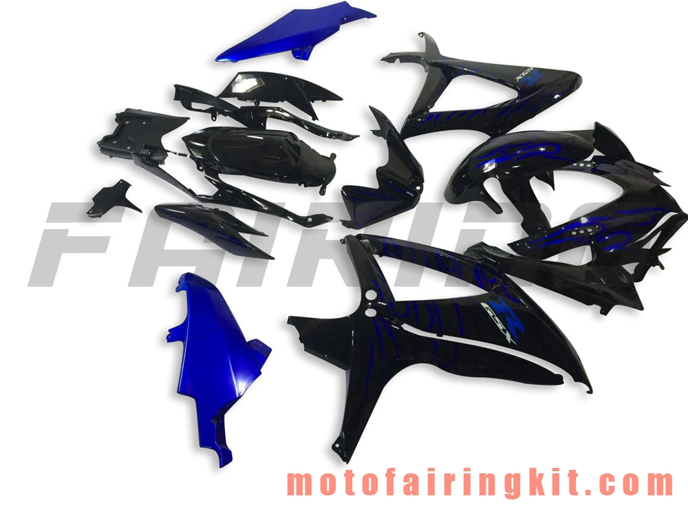 Kits de carenado aptos para GSX-R750 GSX-R600 K8 2008 2009 2010 GSXR 600 750 Molde de inyección de plástico ABS Carrocería completa para motocicleta Marco de carrocería de posventa (negro y azul) B113