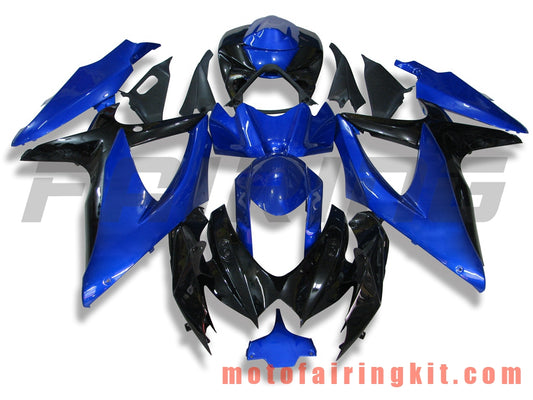 フェアリングキット GSX-R750 GSX-R600 K8 2008 2009 2010 GSXR 600 750 プラスチック ABS 射出成形 完全なオートバイボディ アフターマーケットボディワークフレーム (ブルー &amp; ブラック) B117