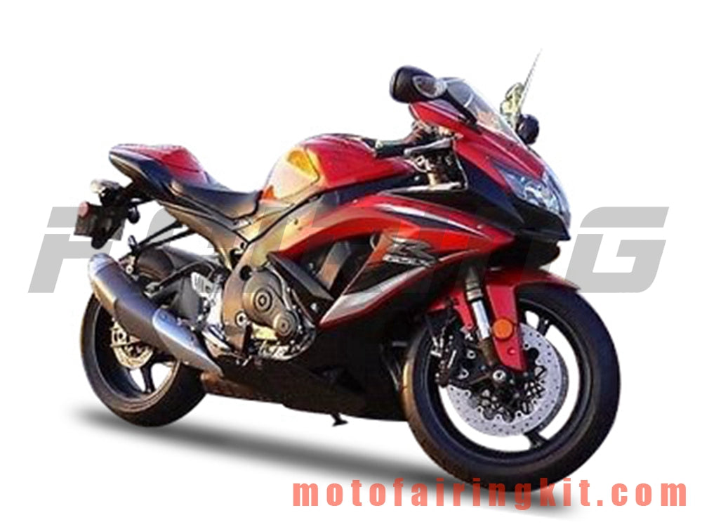 Kits de carenado aptos para GSX-R750 GSX-R600 K8 2008 2009 2010 GSXR 600 750 Molde de inyección de plástico ABS Carrocería completa para motocicleta Carrocería del mercado de accesorios Marco (rojo y negro) B118