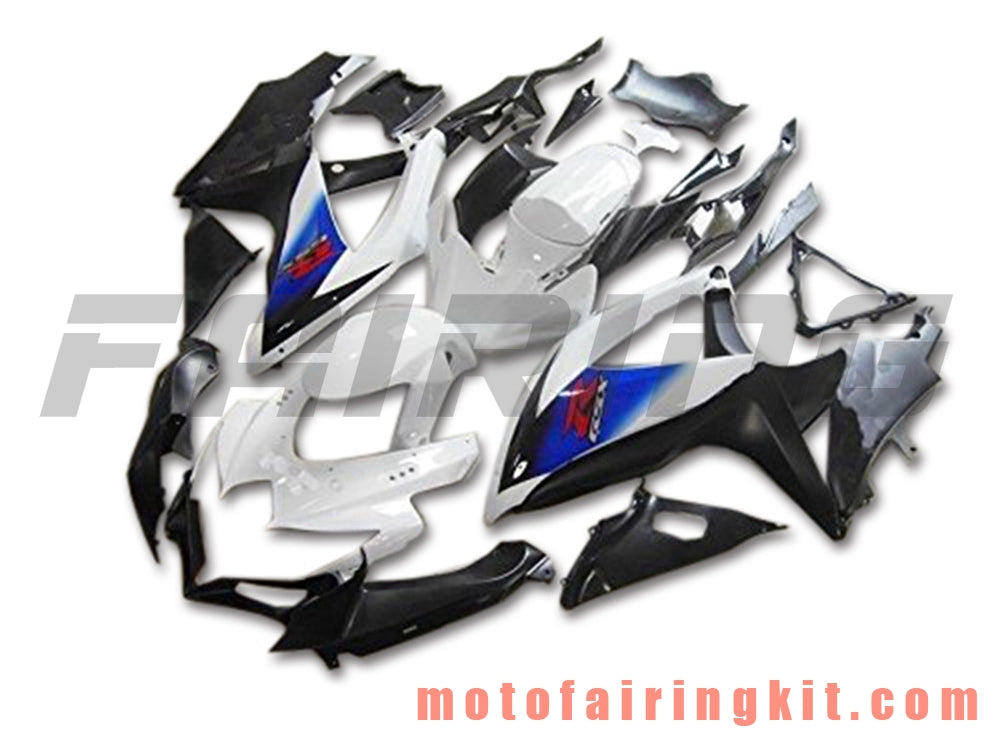 Kits de carenado aptos para GSX-R750 GSX-R600 K8 2008 2009 2010 GSXR 600 750 Molde de inyección de plástico ABS Carrocería completa para motocicleta Marco de carrocería de posventa (blanco y negro) B120