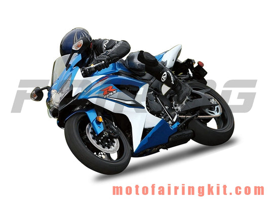 フェアリングキット GSX-R750 GSX-R600 K8 2008 2009 2010 GSXR 600 750 プラスチック ABS 射出成形 完全なオートバイボディ アフターマーケットボディワークフレーム (ブルー &amp; ホワイト) B121