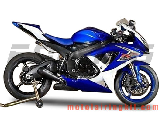 Kits de carenado aptos para GSX-R750 GSX-R600 K8 2008 2009 2010 GSXR 600 750 Molde de inyección de plástico ABS Carrocería completa para motocicleta Marco de carrocería de posventa (azul y blanco) B124