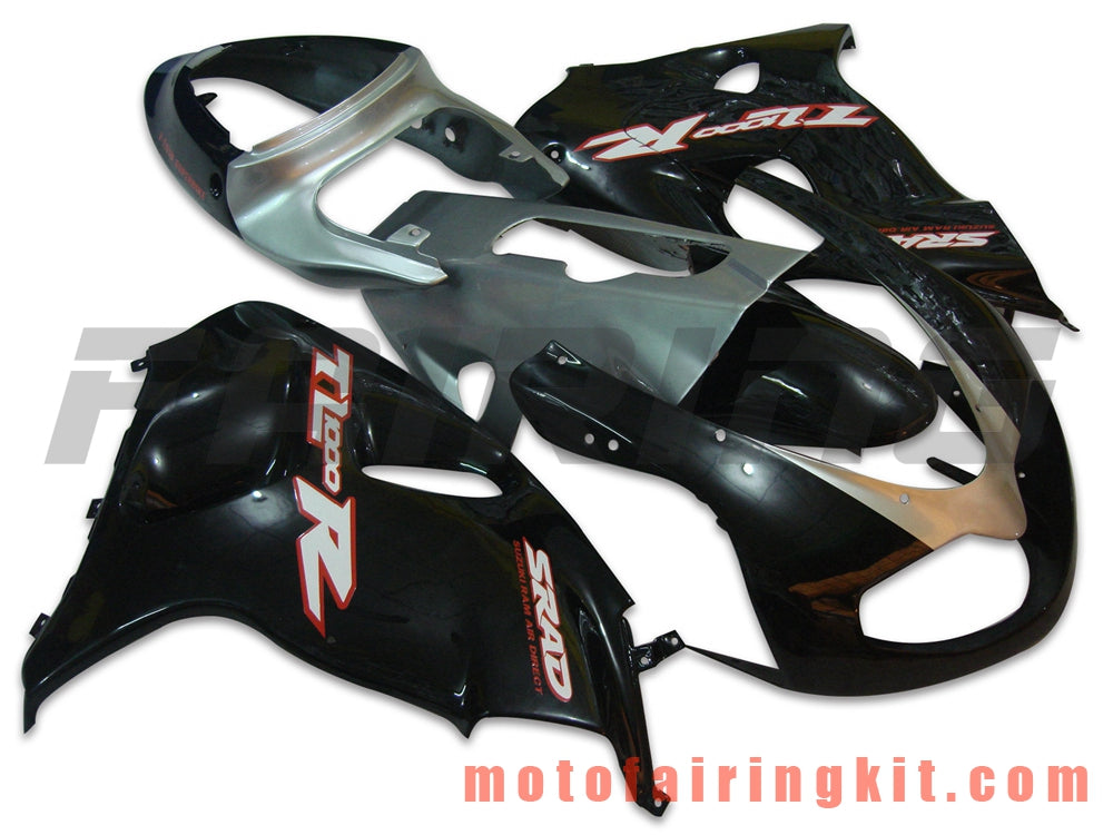 Kits de carenado aptos para TL1000R 1998 1999 2000 2001 2002 2003 TL 1000 R Molde de inyección de plástico ABS Carrocería completa para motocicleta Marco de carrocería de posventa (negro y plateado) B013