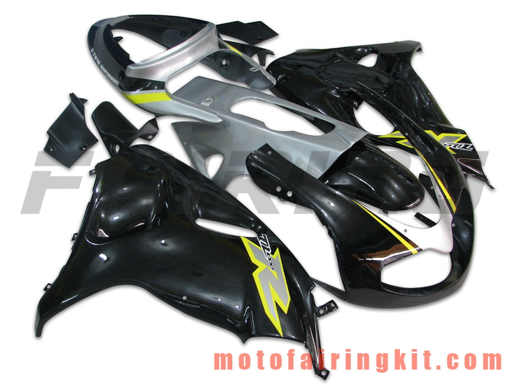 Fairing Kits Fit for TL1000R 1998 1999 2000 2001 2002 2003 TL 1000 R Plastic ABS Injection Mold Complete Motorcycle Body Aftermarket Bodywork Frame (Black & Silver) B016