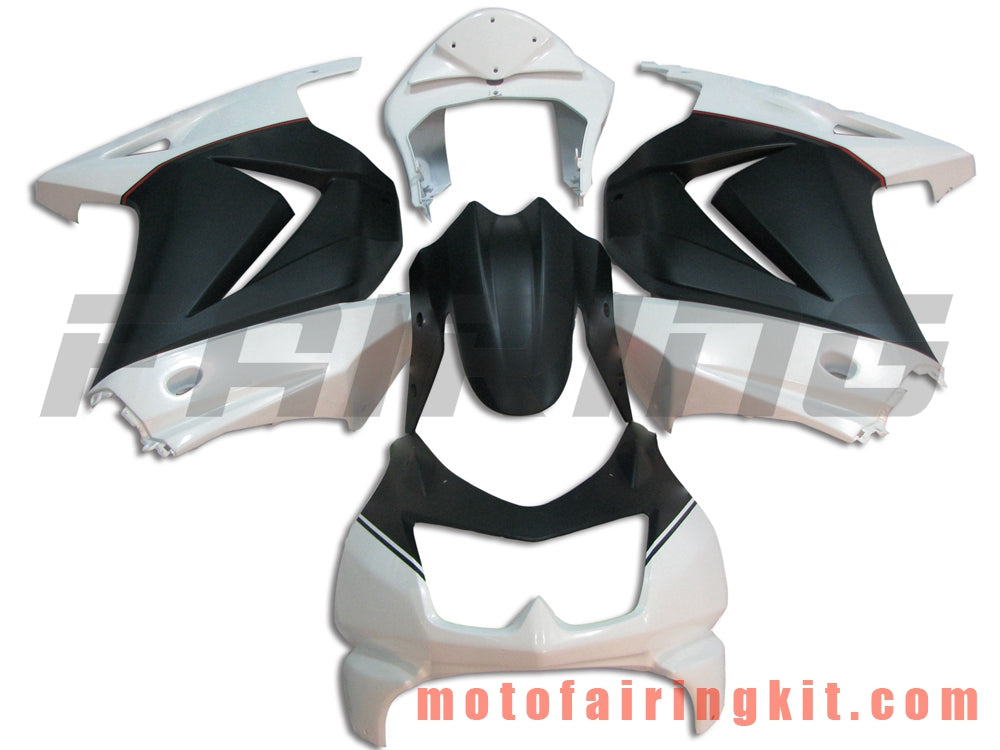 Fairing Kits Fit for EX250R 250 EX-250R ZX250 2008 2009 2010 2011 2012 Plastic ABS Injection Mold Complete Motorcycle Body Aftermarket Bodywork Frame (Black & White) B001