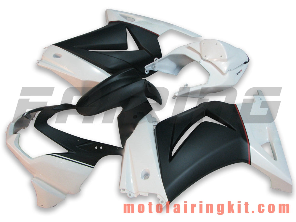 Fairing Kits Fit for EX250R 250 EX-250R ZX250 2008 2009 2010 2011 2012 Plastic ABS Injection Mold Complete Motorcycle Body Aftermarket Bodywork Frame (Black & White) B001