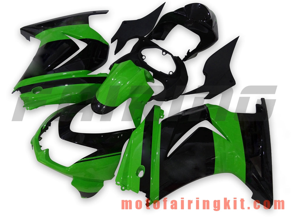 Fairing Kits Fit for EX250R 250 EX-250R ZX250 2008 2009 2010 2011 2012 Plastic ABS Injection Mold Complete Motorcycle Body Aftermarket Bodywork Frame (Black & Green) B002