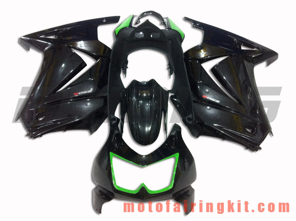 Fairing Kits Fit for EX250R 250 EX-250R ZX250 2008 2009 2010 2011 2012 Plastic ABS Injection Mold Complete Motorcycle Body Aftermarket Bodywork Frame (Black & Green) B004