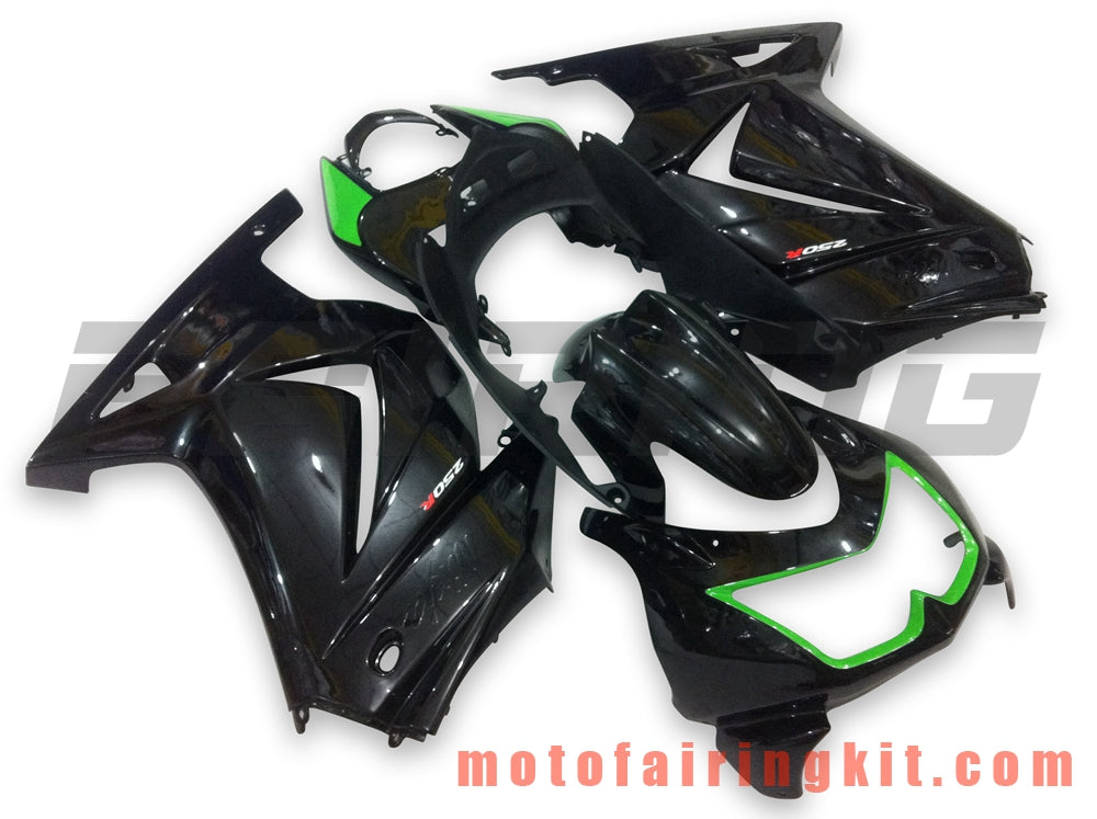 Kits de carenado aptos para EX250R 250 EX-250R ZX250 2008 2009 2010 2011 2012 Molde de inyección de plástico ABS Carrocería completa para motocicleta Marco de carrocería de posventa (negro y verde) B004